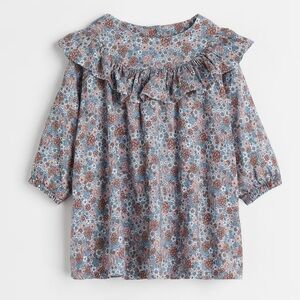 H&M Floral Ruffle Kids dress - Blue and dusty pink